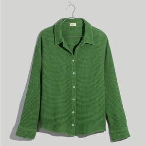 DONNI Waffle Button-Down Shirt